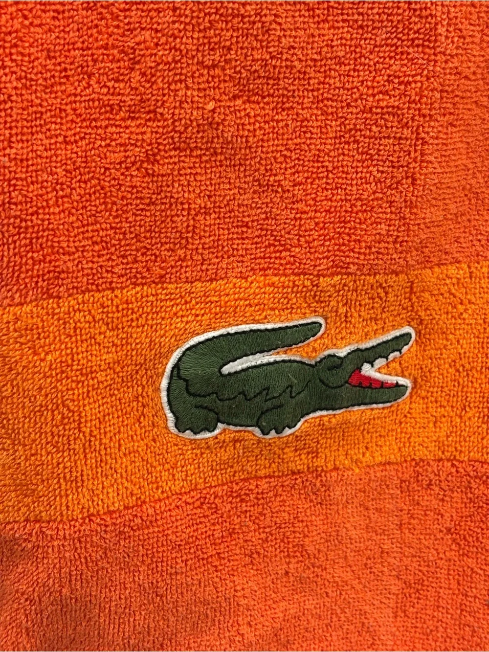 Lacoste Orange Terry Towel with Green Crocodile Logo